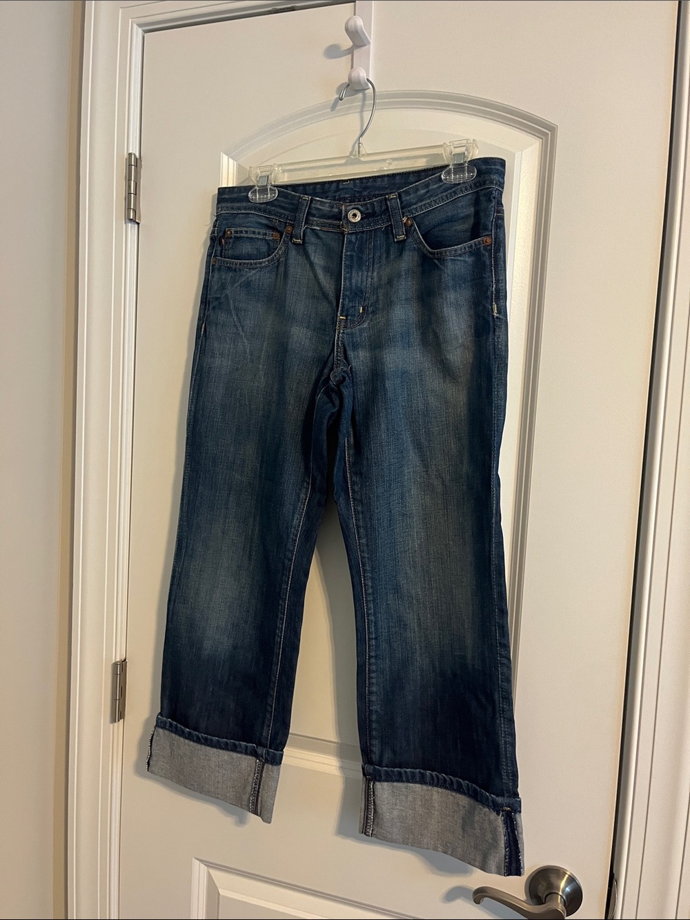 Polo by Ralph Lauren Dark Blue Cropped Jeans with Cuffed Hem size 6
